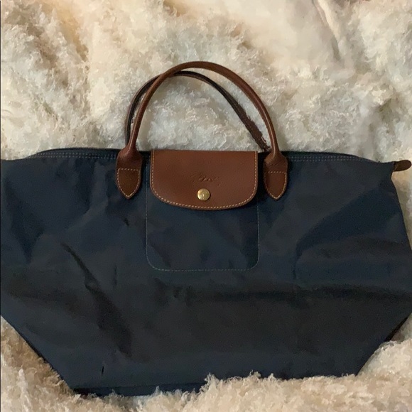 Longchamp navy tote medium bag - Picture 4 of 8
